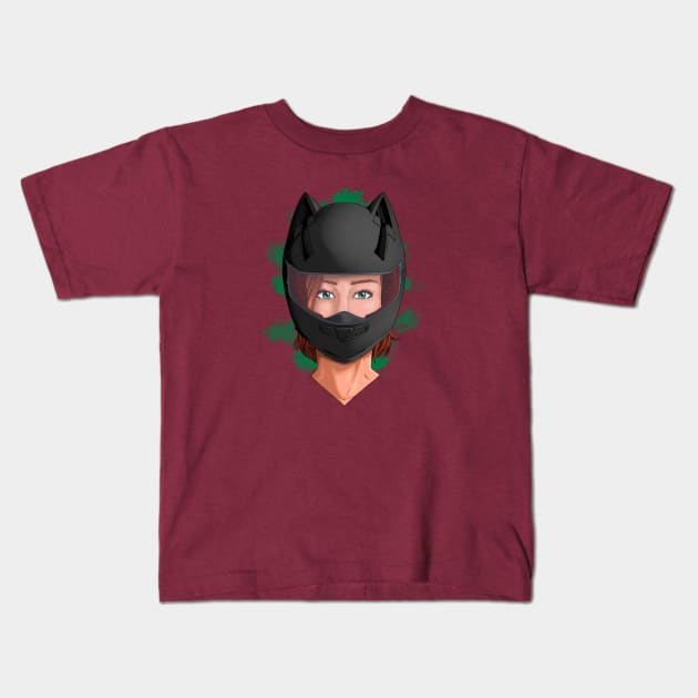 helmet woman Kids T-Shirt by francisjmartins